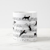 Cat Playing Note Music, Cat Music, Black Cat Gift Jumbo-Tasse (Vorderseite)