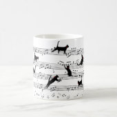 Cat Playing Note Music, Cat Music, Black Cat Gift Kaffeetasse (Mittel)