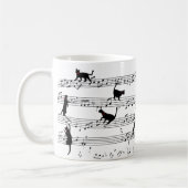 Cat Playing Note Music, Cat Music, Black Cat Gift Kaffeetasse (Links)