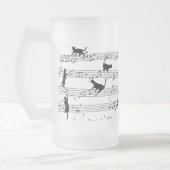 Cat Playing Note Music, Cat Music, Black Cat Gift Mattglas Bierglas (Links)