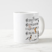 Cat Playing Note Music, Naughty Cat Gift, Niedlich Jumbo-Tasse (Vorderseite Rechts)