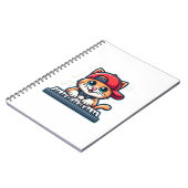 Cat Playing Piano Design für Musik und Katzen Lieb Notizblock (Linke Seite)