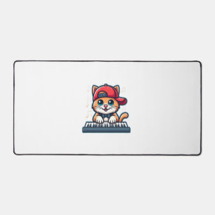 Cat Playing Piano Design für Musik und Katzen Lieb Schreibtischunterlage