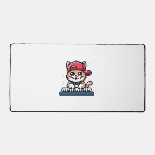 Cat Playing Piano Design für Musik und Katzen Lieb Schreibtischunterlage (Vorderseite)