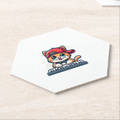 Cat Playing Piano Design für Musik und Katzen Lieb Untersetzer (angewinkelt)