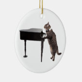 Cat Playing Piano Keramik Ornament (Rechts)
