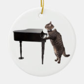 Cat Playing Piano Keramik Ornament (Vorne)