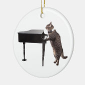 Cat Playing Piano Keramik Ornament (Links)