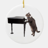 Cat Playing Piano Keramik Ornament (Hinten)