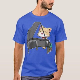 Cat Playing Piano Musik Lover Kitty Niedliche Haus T-Shirt