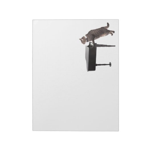 Cat Playing Piano Notizblock (Rotiert)