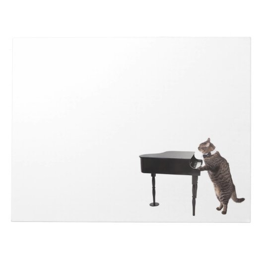 Cat Playing Piano Notizblock (Vorderseite)