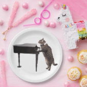 Cat Playing Piano Pappteller (Party)
