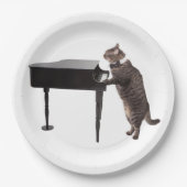 Cat Playing Piano Pappteller (Vorderseite)