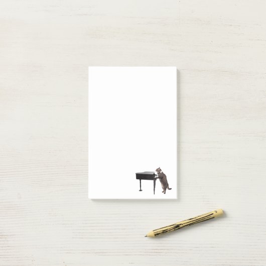 Cat Playing Piano Post-it Klebezettel (Auf Schreibtisch)