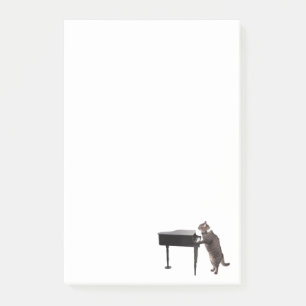 Cat Playing Piano Post-it Klebezettel