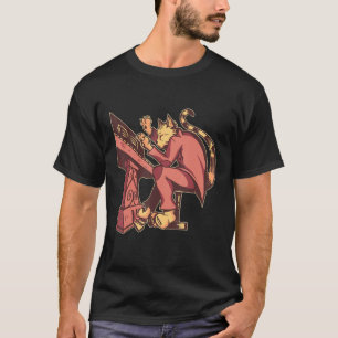 Cat Playing Piano Special Blues Musik  T-Shirt