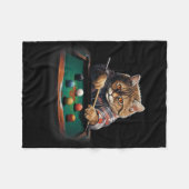 Cat Playing Pool Billard Coole Funny Cats Fleecedecke (Vorderseite (Horizontal))