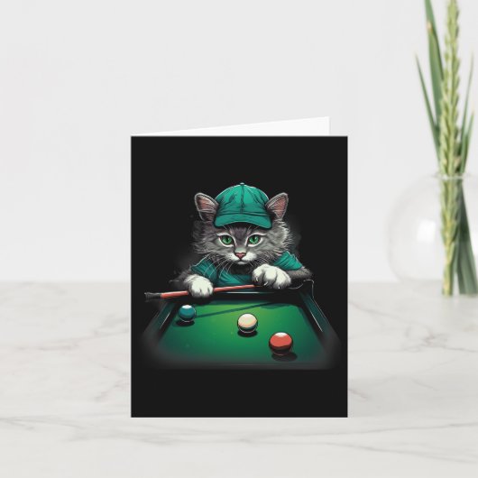 Cat Playing Pool Billard Coole Funny Cats Karte (Vorderseite)