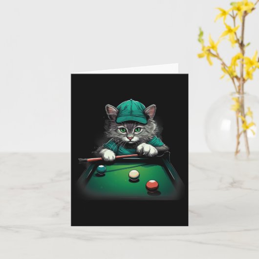 Cat Playing Pool Billard Coole Funny Cats Karte (Gelbe Blume)