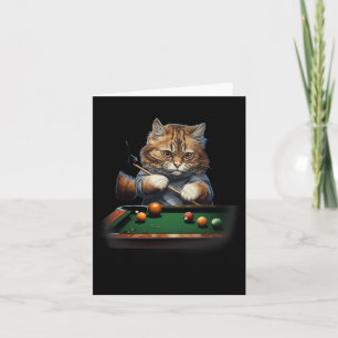 Cat Playing Pool Billard Coole Funny Cats Karte
