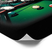Cat Playing Pool Billard Coole Funny Cats Poster (Ecke)