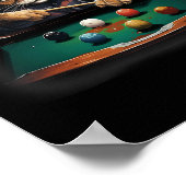 Cat Playing Pool Billard Coole Funny Cats Poster (Ecke)