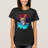 Cat Playing Pool Billiards in Lounge Cool Cats 1 T-Shirt (Vorderseite)