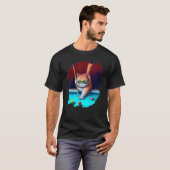 Cat Playing Pool Billiards in Lounge Cool Cats 1 T-Shirt (Vorne ganz)