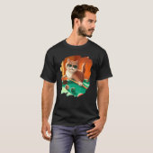 Cat Playing Pool Billliard in Lounge Coole Katzen T-Shirt (Vorne ganz)