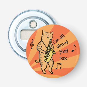 Cat Playing Saxophon  Flaschenöffner