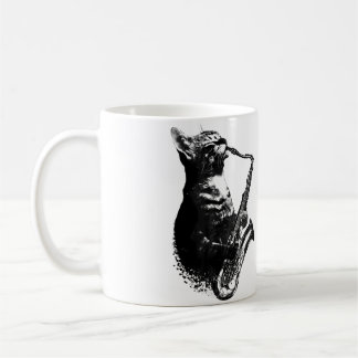 Cat Playing Saxophone Funny Cat Jazz Sax Music Sax Kaffeetasse