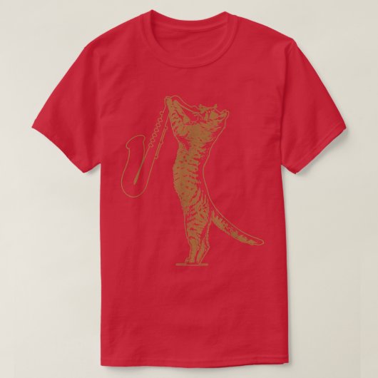 Cat Playing Saxophone Musik Lover Katze Saxophonis T-Shirt (Design vorne)