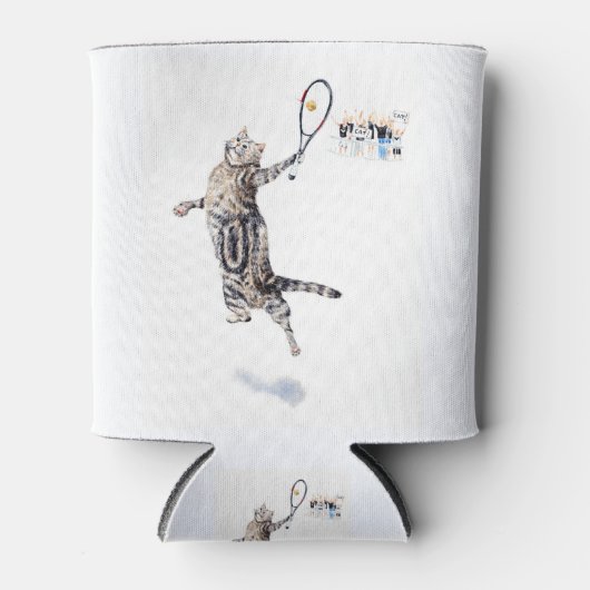 Cat Playing Tennis Dosenkühler (Vorderseite)