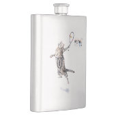 Cat Playing Tennis Flachmann (Rechts)