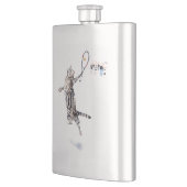 Cat Playing Tennis Flachmann (Links)