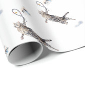 Cat Playing Tennis Geschenkpapier (Rolleneckpunkt)