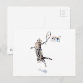 Cat Playing Tennis Postkarte (Vorne/Hinten)