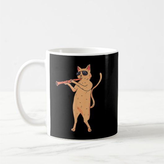 Cat Playing The Clarinet for kitty lover3 Kaffeetasse (Links)