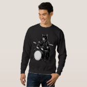 Cat Playing Trommeln Cat Lover für Trommler Sweatshirt (Vorne ganz)
