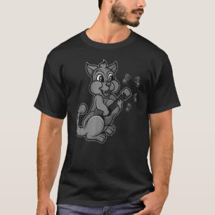 Cat Playing Ukelele Cool Kitten Uke Artist Gitarre T-Shirt