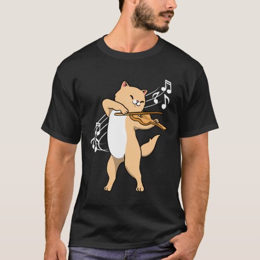 Cat Playing Violin Violinist Geschenk T-Shirt (Vorderseite)