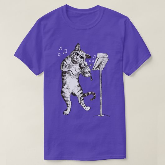 Cat Playing Violin Violinist Geschenk T-Shirt  (Design vorne)