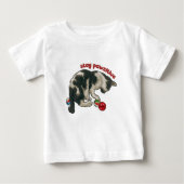 Cat Playing with MARBLES, Stay Pawsitive, Pun Baby T-shirt (Vorderseite)