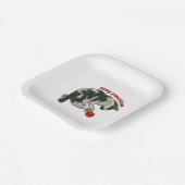 Cat Playing with MARBLES, Stay Pawsitive, Pun Pappteller (Gewinkelt)