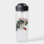 Cat Playing with MARBLES, Stay Pawsitive, Pun Trinkflasche (Vorderseite)