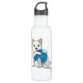 Cat Playing Wool Edelstahlflasche (Vorderseite)