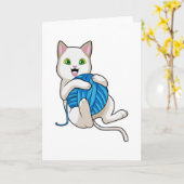 Cat Playing Wool Karte (Gelbe Blume)