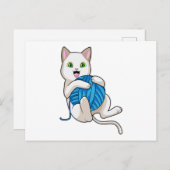 Cat Playing Wool Postkarte (Vorne/Hinten)