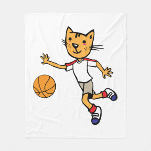 Cat Plays Basketball, Basketball Sports Jersey Fleecedecke
